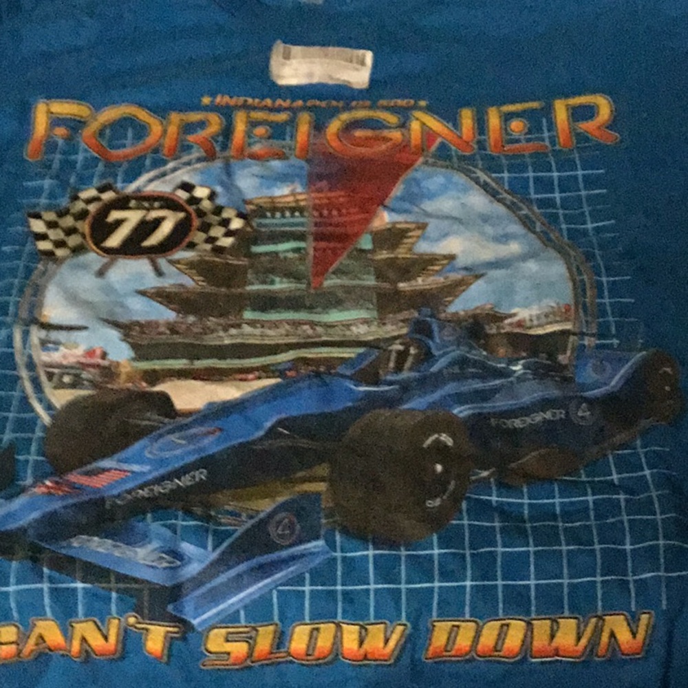 Blue Racing Graphic T-Shirt foreigner carb day t shirt concert M